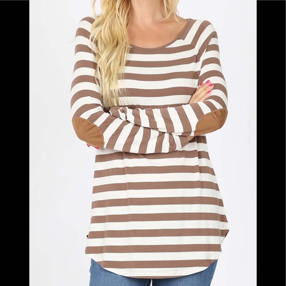 🌟🌟SALE🌟🌟Elbow Patch Sleeve Top - Picture 4 of 5